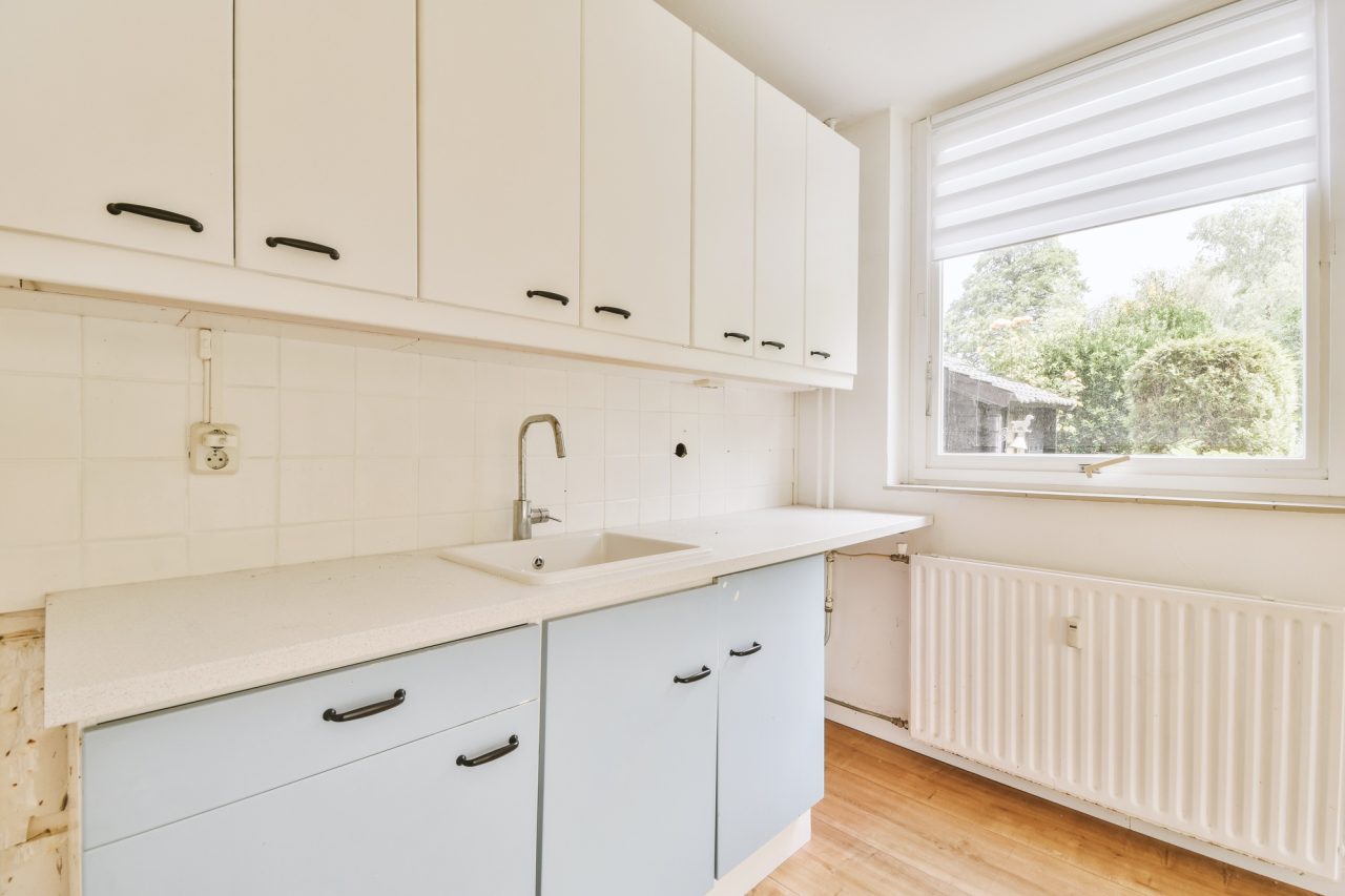 interior of modern kitchen with white furniture 4